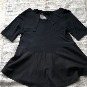 Black peplum sweater blouse